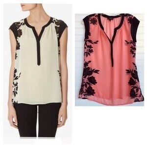 The Limited pink and navy semi blue sheer top size small